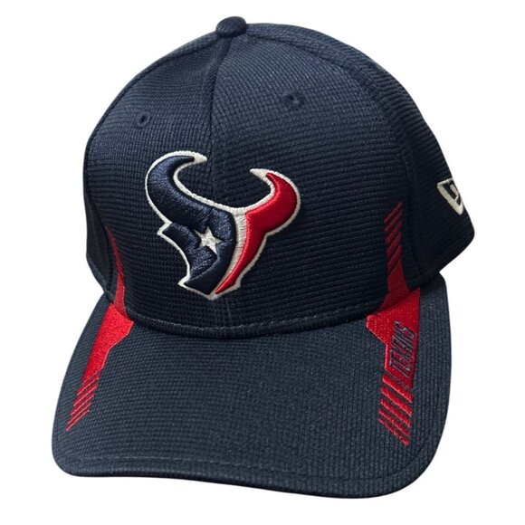 Houston Texans New Era 39Thirty Stretch Fit Baseball Cap Navy Red Authentic NFL - Picture 2 of 7